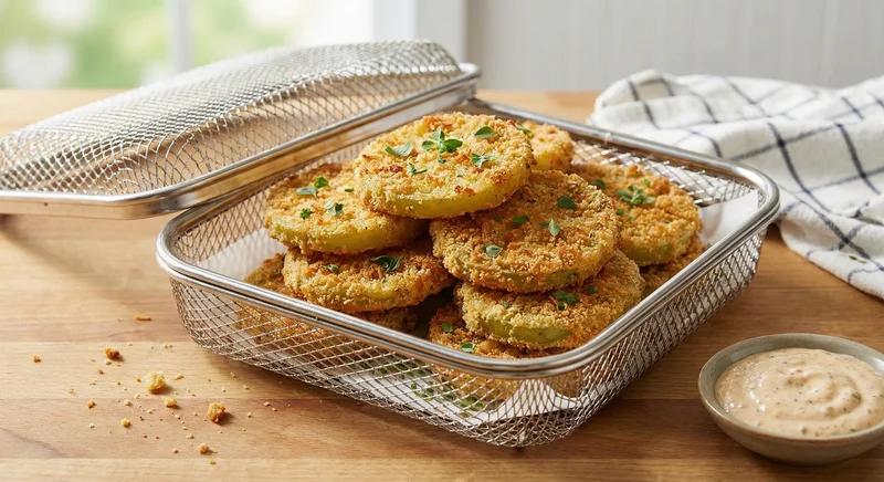 Breaded green tomato