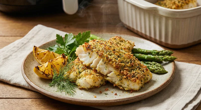 Herb crusted cod