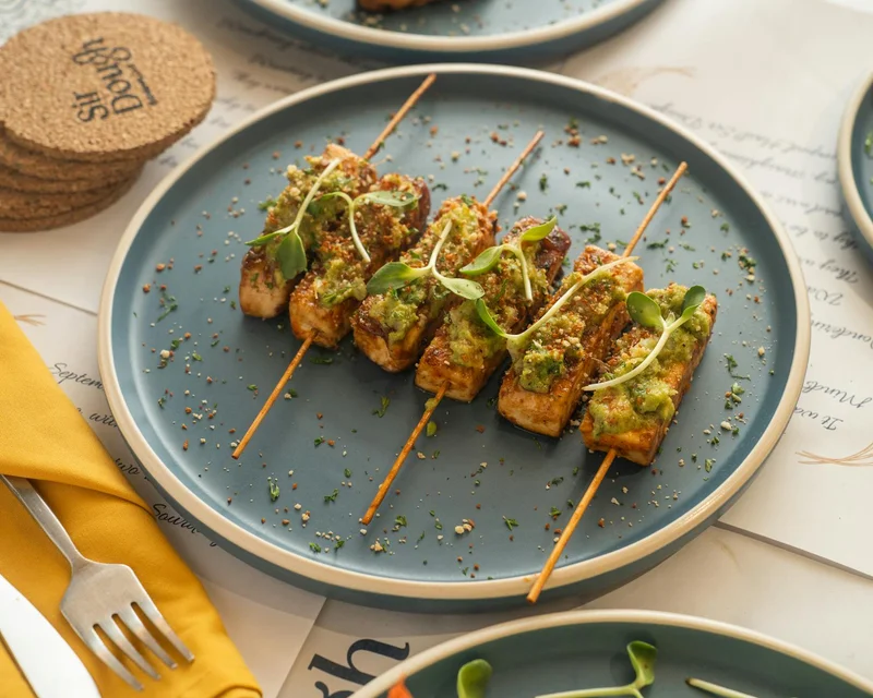 Smoky White Bean & Tofu Skewers